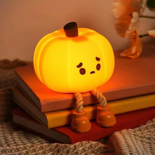 Sad Pumpkin Silicone Lamp – Soft Glow, Sweet Moods!